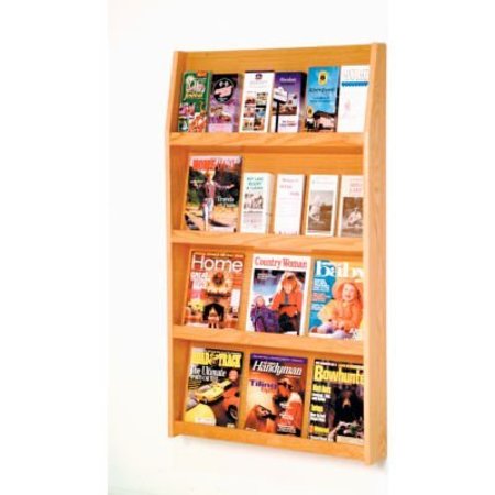 WOODEN MALLET 12 Magazine/24 Brochure Wall Display - Light Oak LD49-24LO